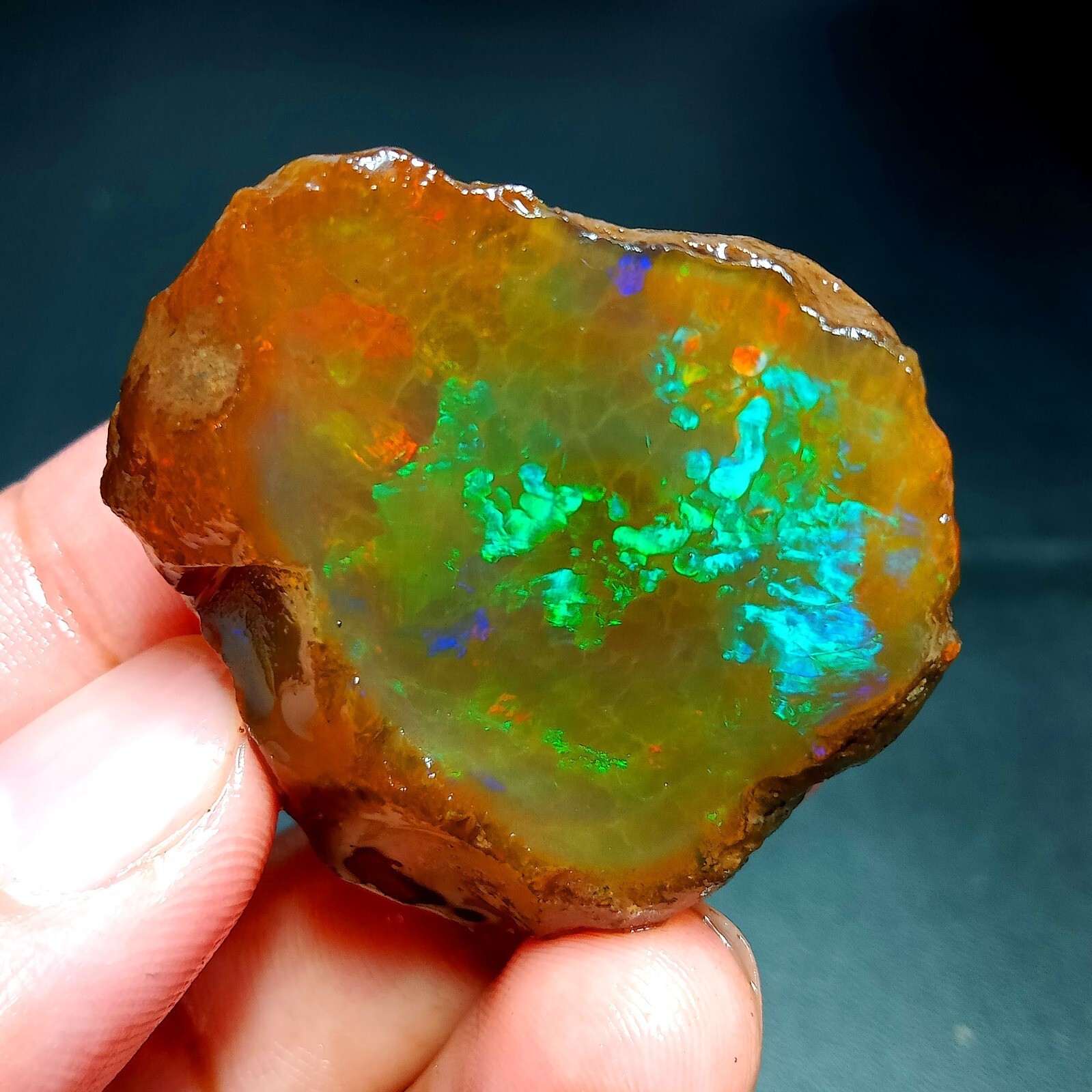 Natural Ethiopian Welo Opal Rough Fire Gemstone 130ct Raw Crystal Stone