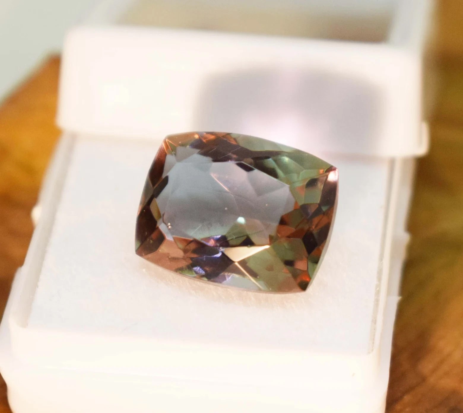 12.25 Ct Certified Natural Color Changing Alexandrite Cushion Cut Loose Gemstone