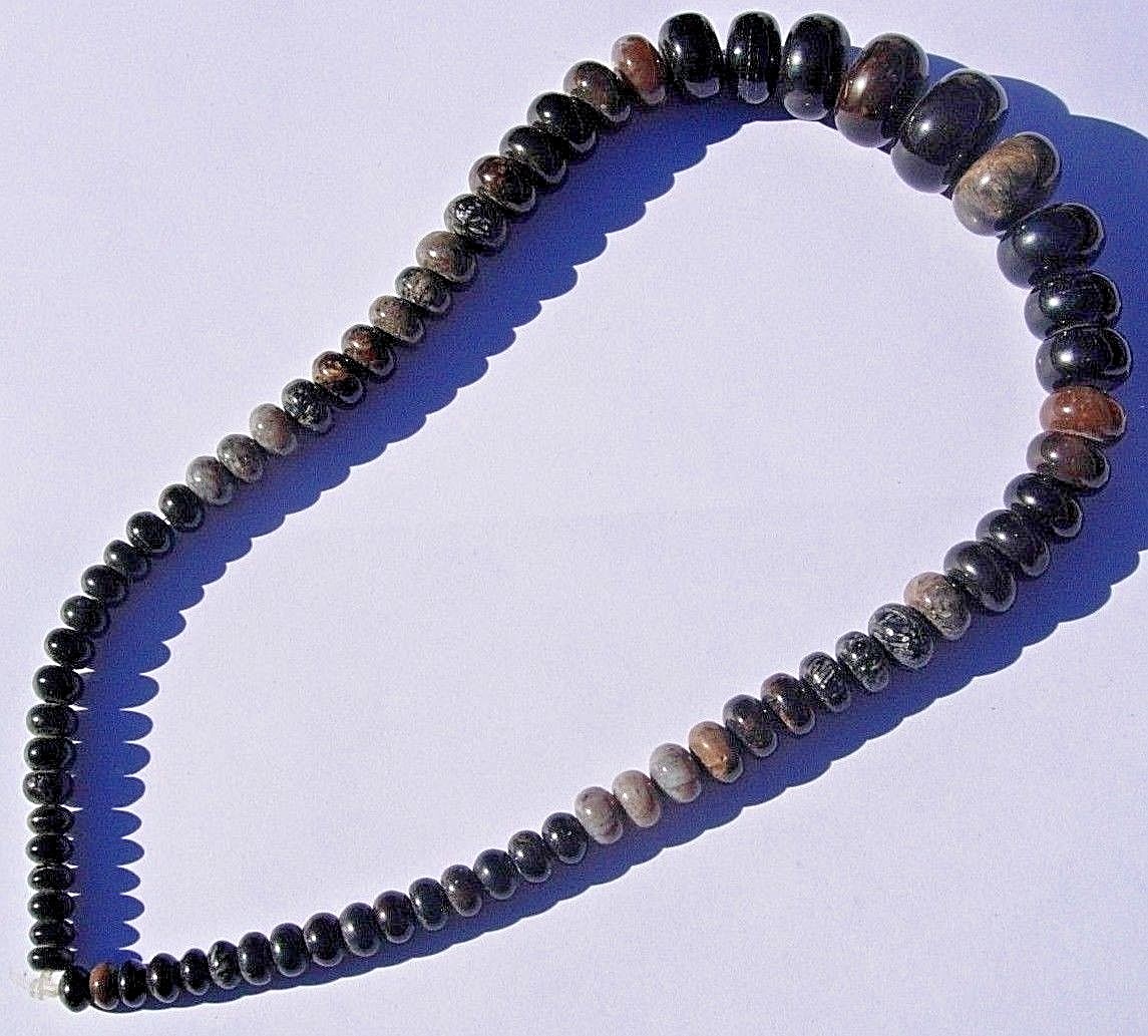 75 grams Tempskya Fern Tree Fossil & Blue Forest Petrified Wood beads Utah B-1