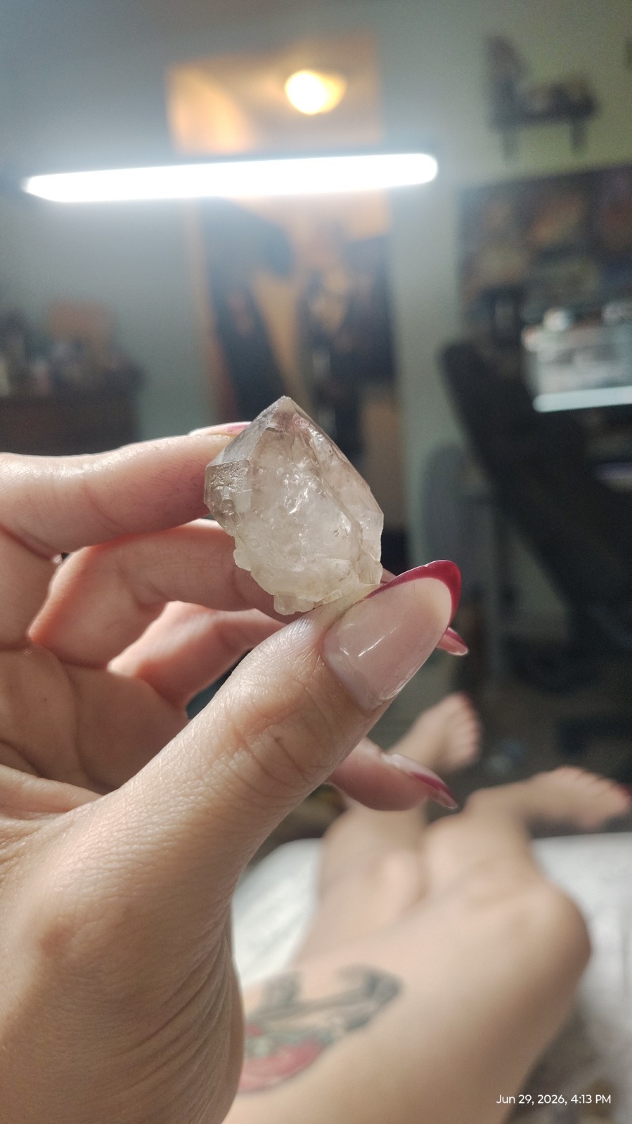 21.77g BG3 Smoky Citrine Quartz with MOBILE ENHYDROS – Piauí, Brazil