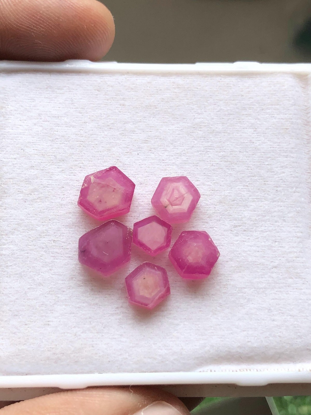 Polished Cut Ruby Gemstone, Natural Ruby Johnson Rough, 10 To 7 mm Ruby 6 Piece