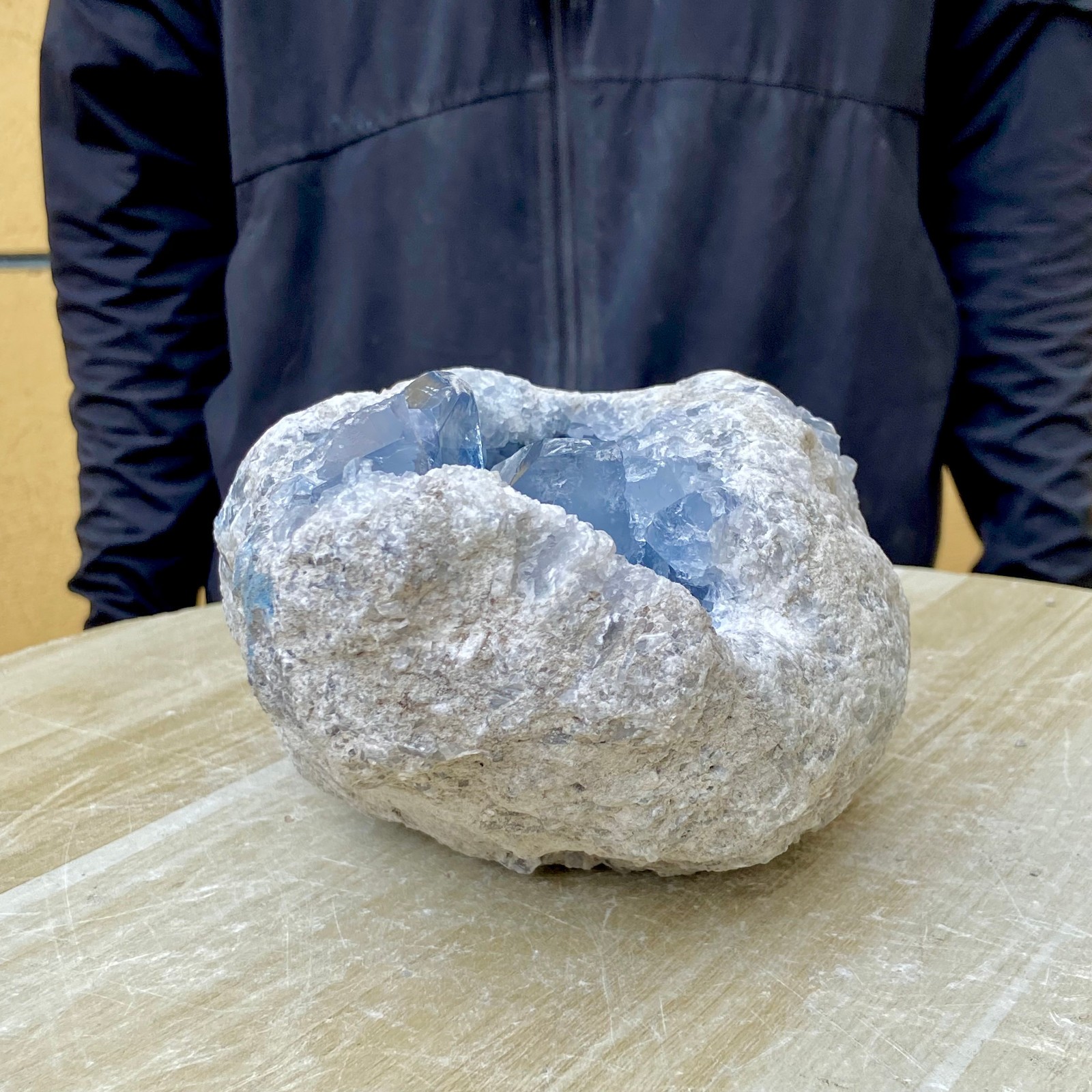 7.71LB Natural blue crystal cave quartz crystal cave mineral specimens