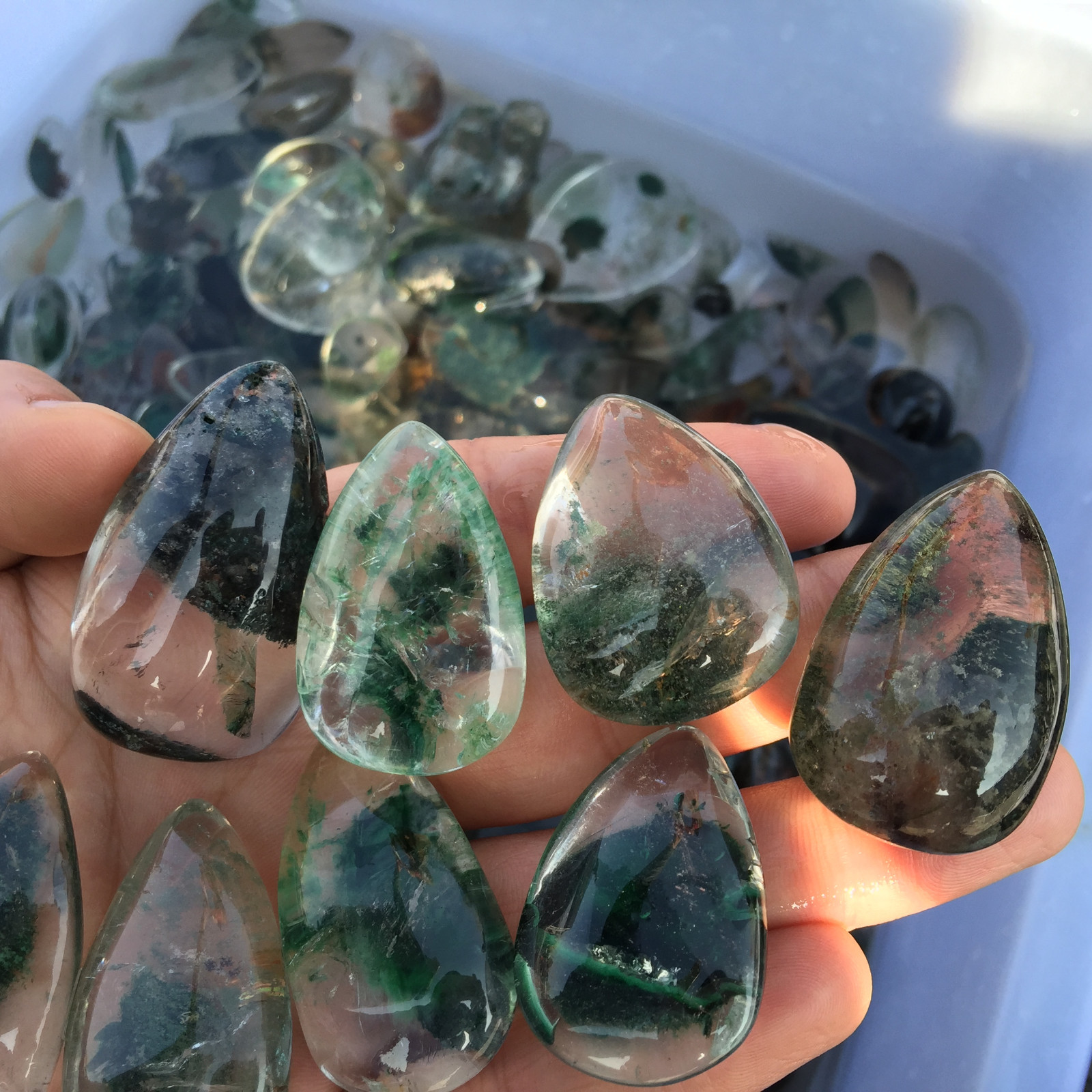A LOT Natural ghost phantom quartz pendant crystal healing 10pcs random