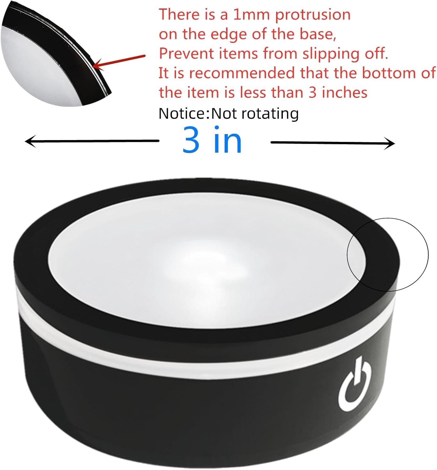 LED Light Base Round Stand, Multicolor Display for Crystal Glass Artwork