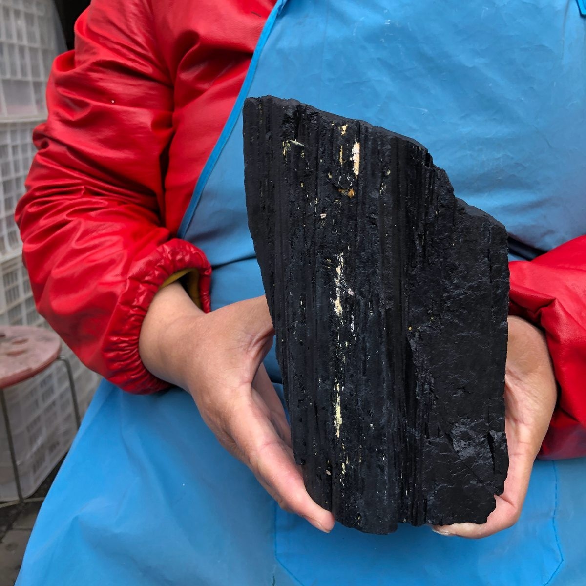 5.25LB Natural black Tourmaline quartz crystal Mineral Specimens Healing