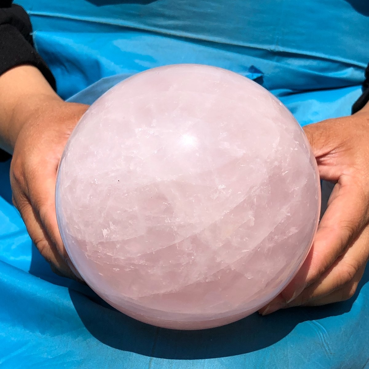 6.75LB Large Natural Pink Rose Quartz Sphere Crystal Ball Reiki Mineral Healing
