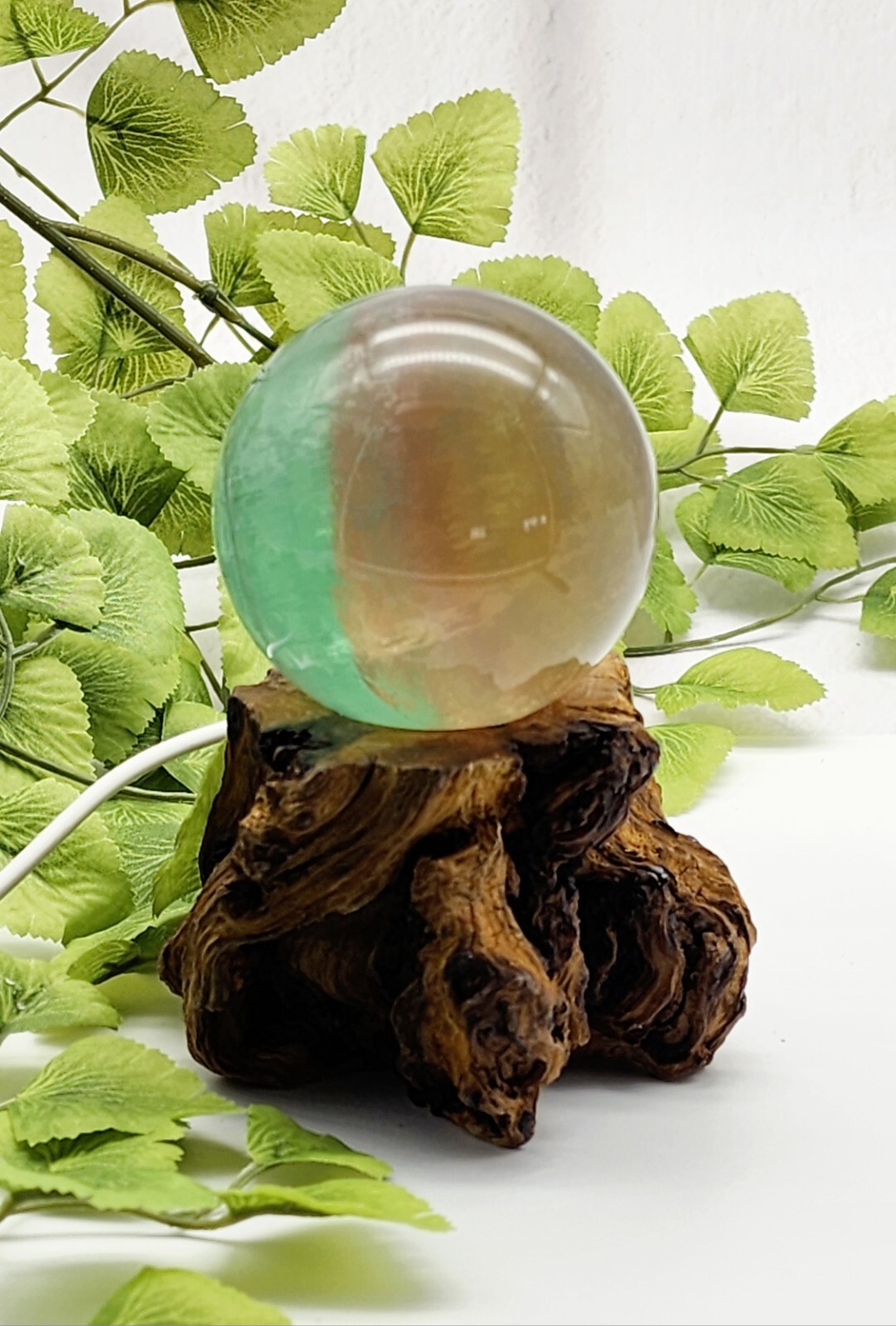 Candy Flourite Sphere, Free Lighted Wood Base, Crystal Sphere, Flourite Sphere