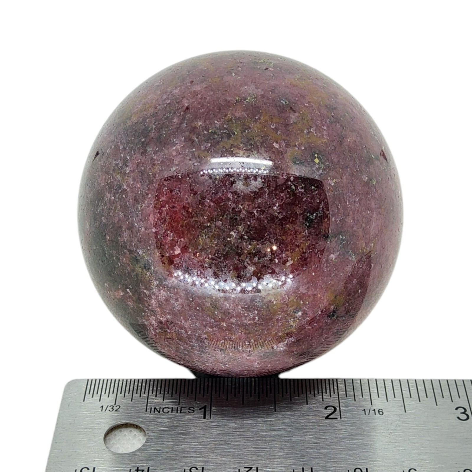 Rhodonite, 2 3/8 in, sphere, ball, display, specimen, #R-3509