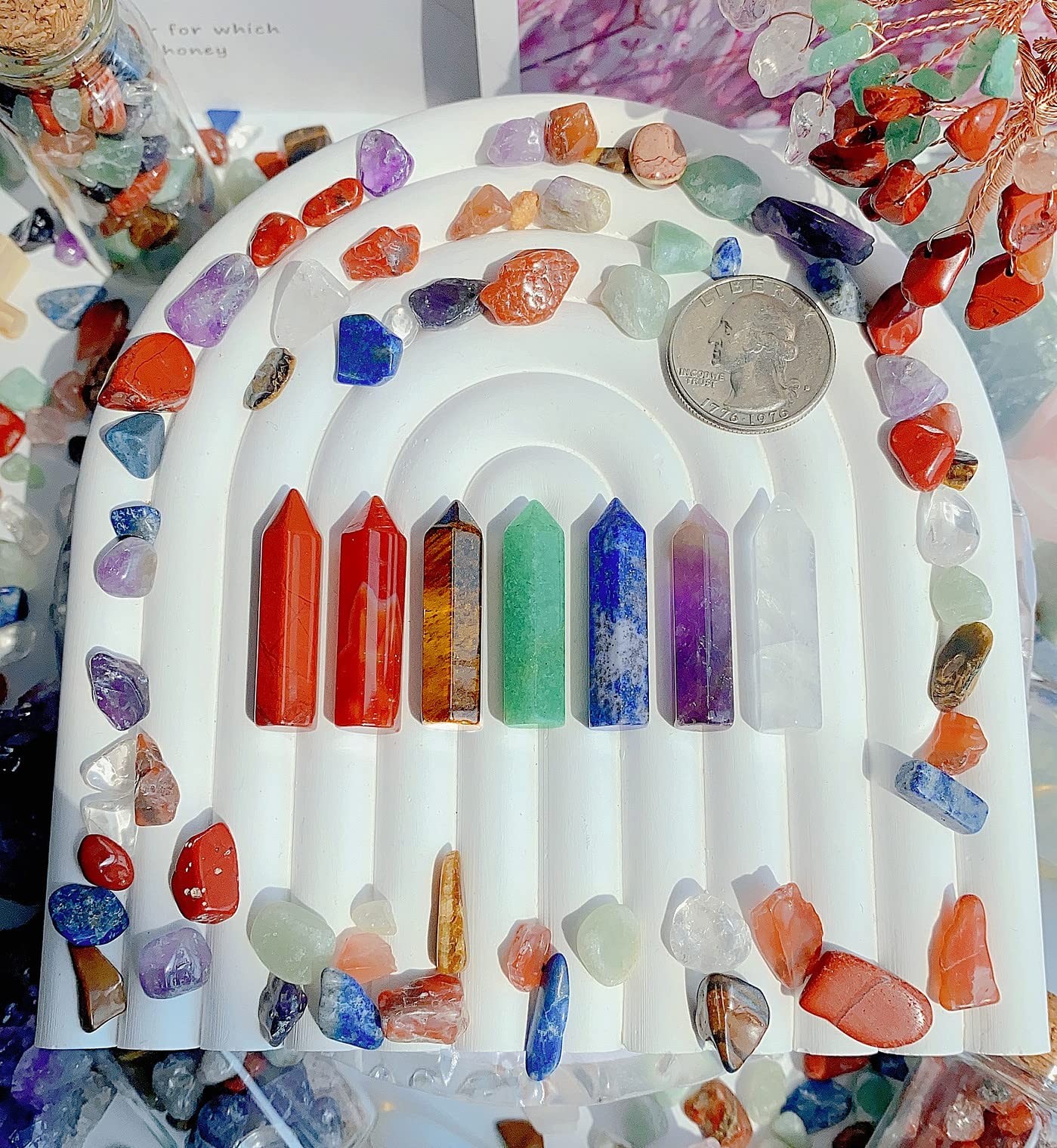 7 Chakra Healing Crystals Set – Amethyst Reiki Energy Meditation Stones