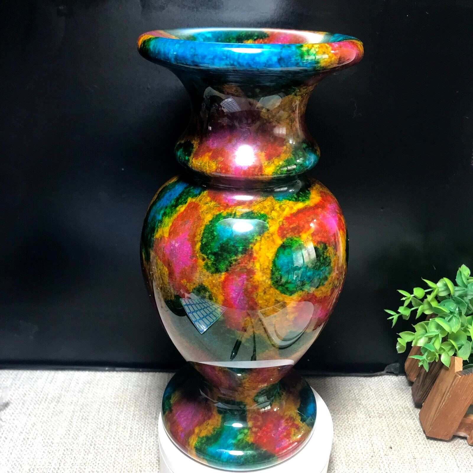 1PCS 3.2kg “Seven Colors Jade” Crystal Quartz Vase Specimen Collection