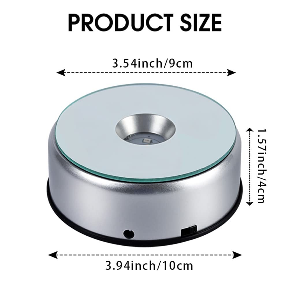 5 LED Display Base Rotating Crystal Glass Display Stand for Tumbler Cups