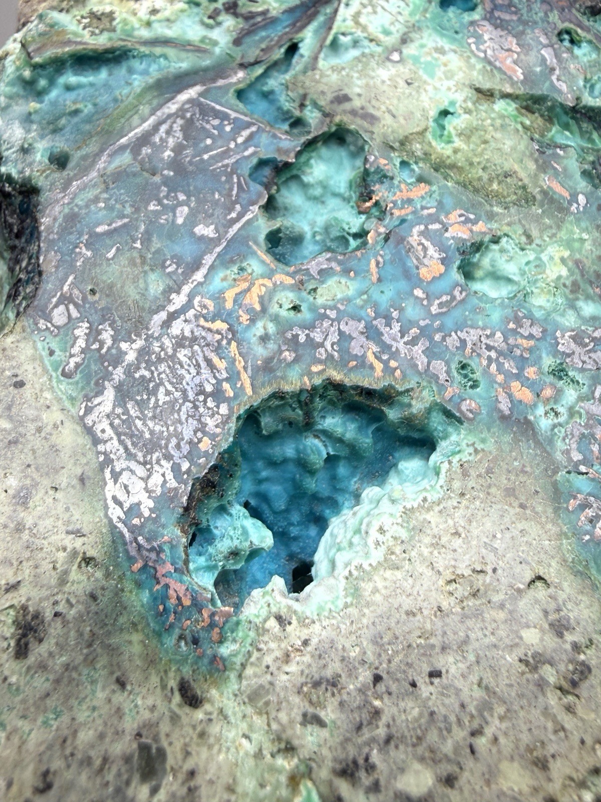 6” Polished Native Copper in Chrysocolla — Display Specimen (Indonesia)