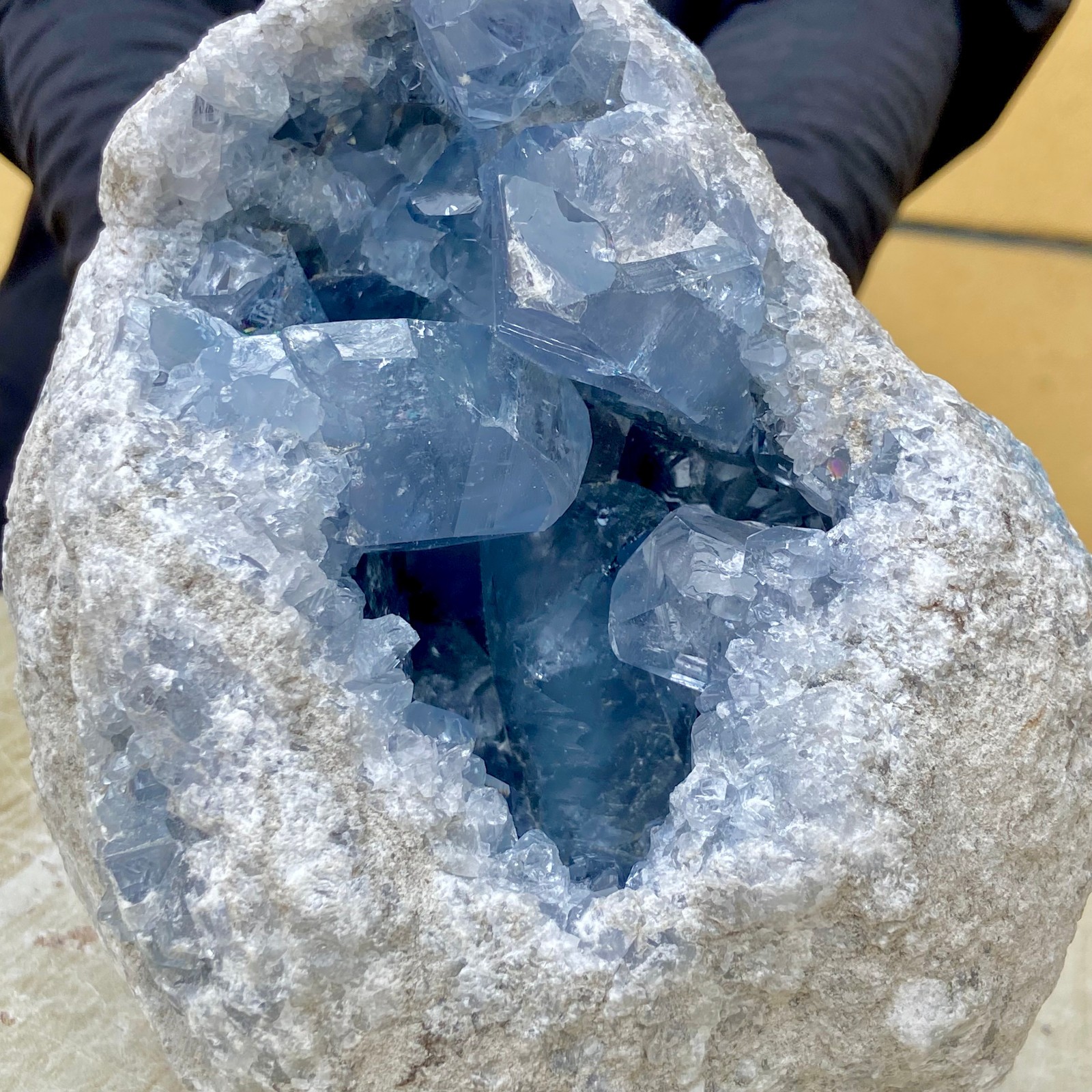 7.71LB Natural blue crystal cave quartz crystal cave mineral specimens