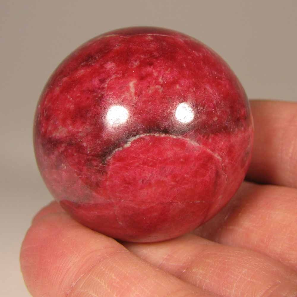 40mm Rare Pink THULITE Gemstone Sphere Ball w/ Stand – Trondheim, Norway