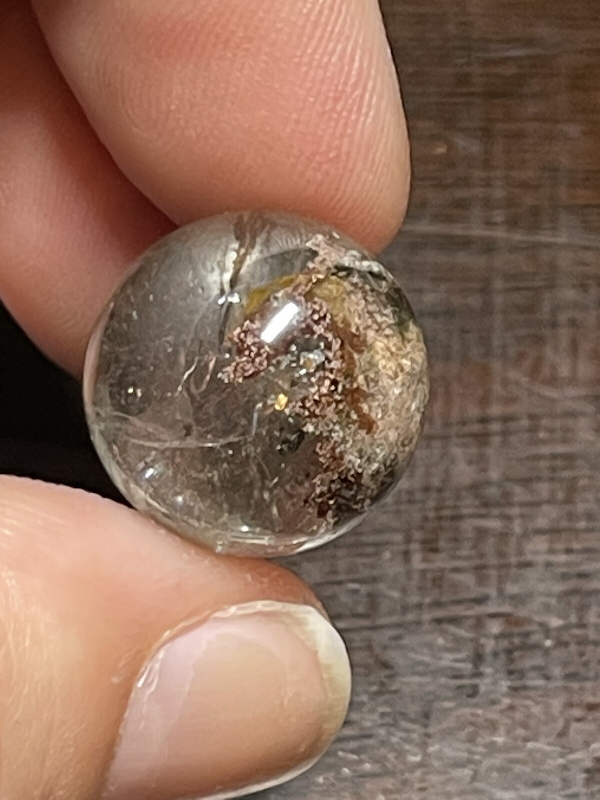 Garden Scenic Quartz with Rainbows Mini Sphere Ball Orb Marble 16.5mm 5g