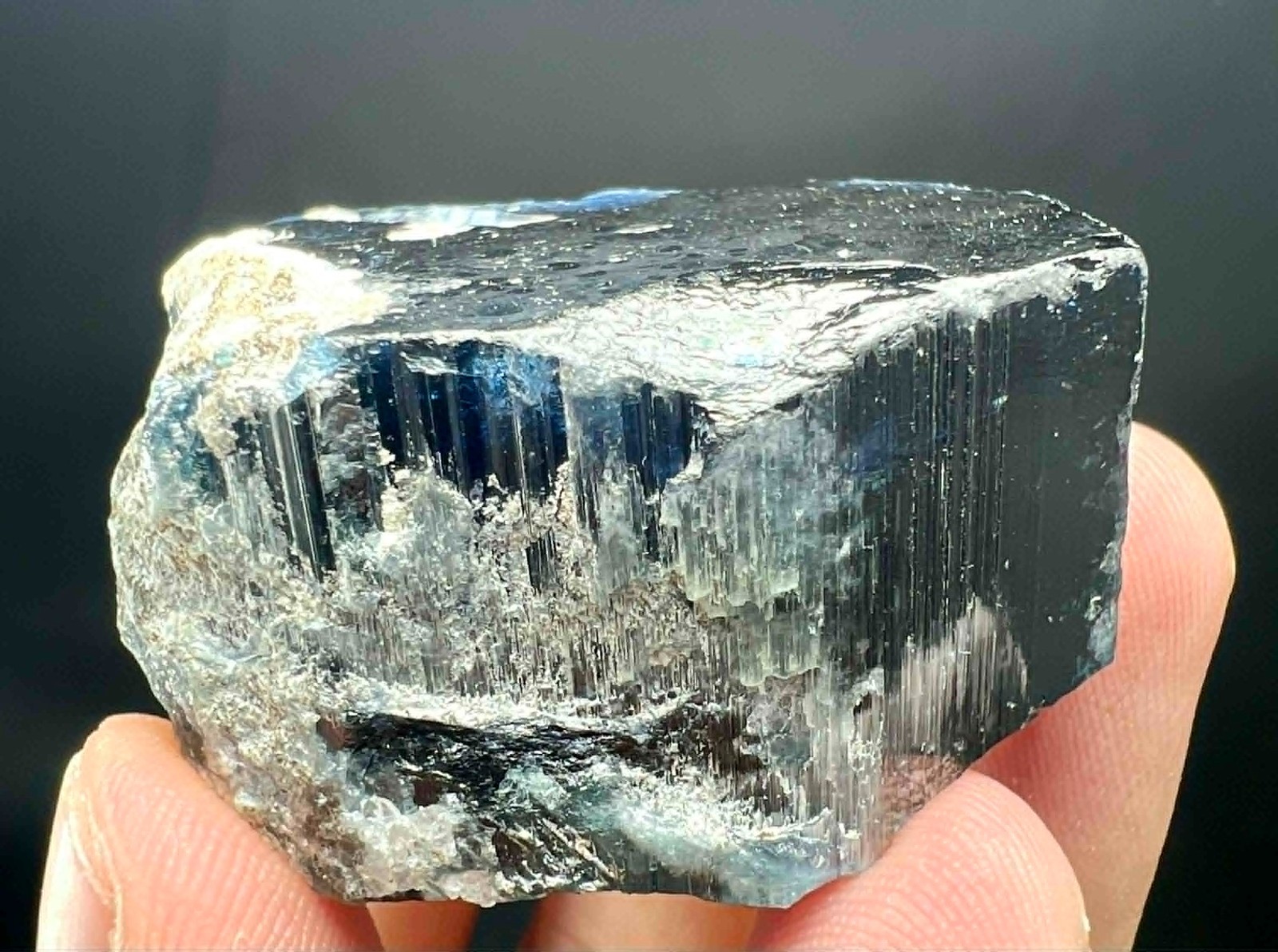360 Carat Ultra Rare !!! Ink Blue Tourmaline Huge Crystal @Afg