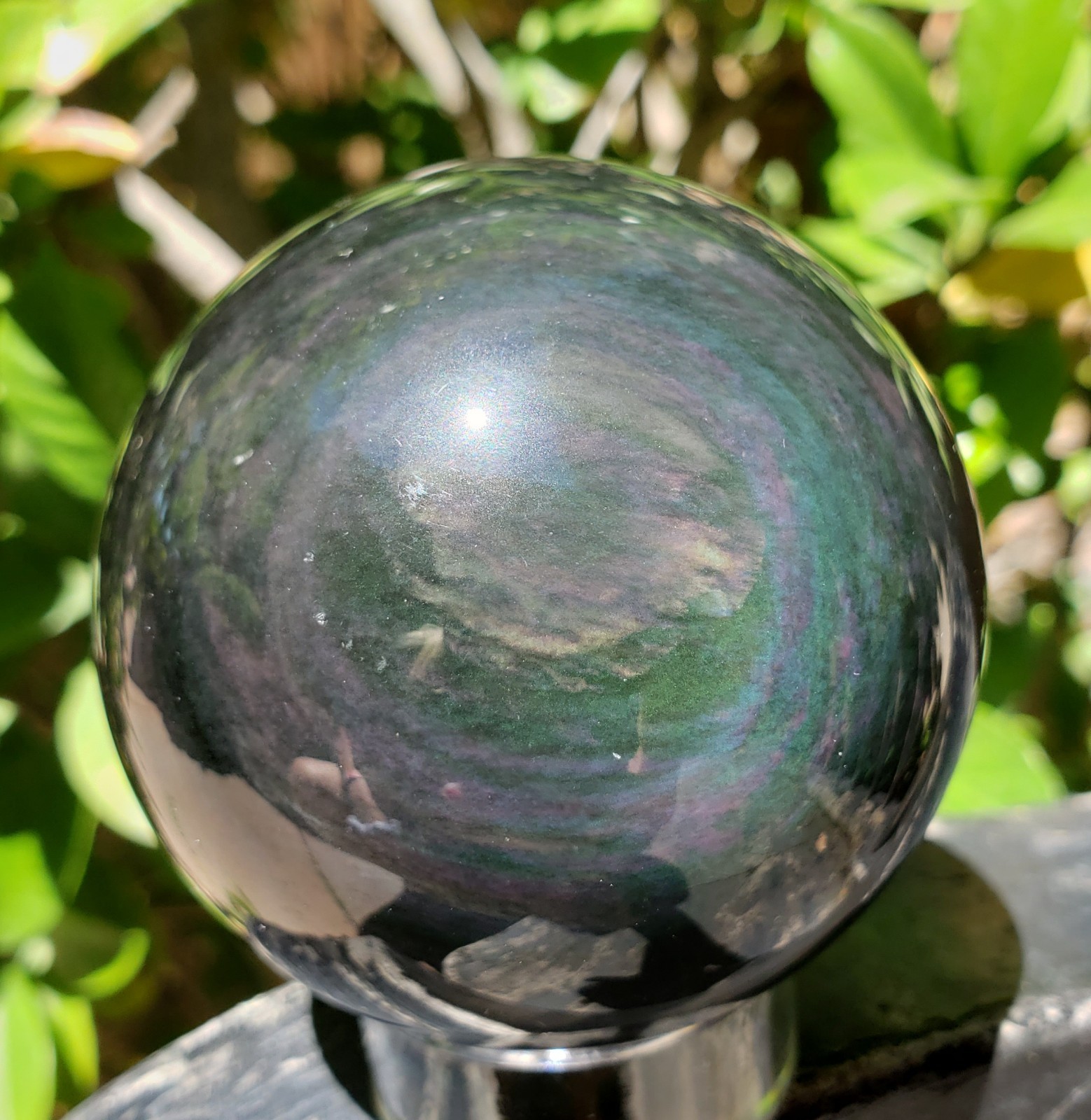 2.3″ Rainbow Obsidian Crystal Sphere Orb Ball, 249g or 8.8 oz