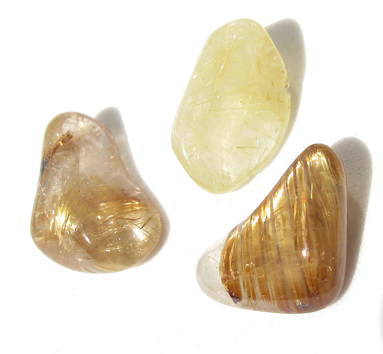 3pcs A+ Golden RUTILATED QUARTZ Crystal Rutile Gemstone Polished Rock HEALING NR