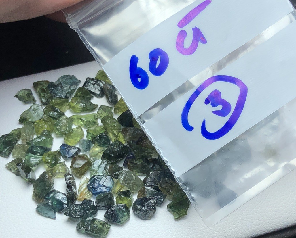 60 Crt/Rough Teal Sapphire From Tanzania Mine, Small Size Ready For Mm Size Cut