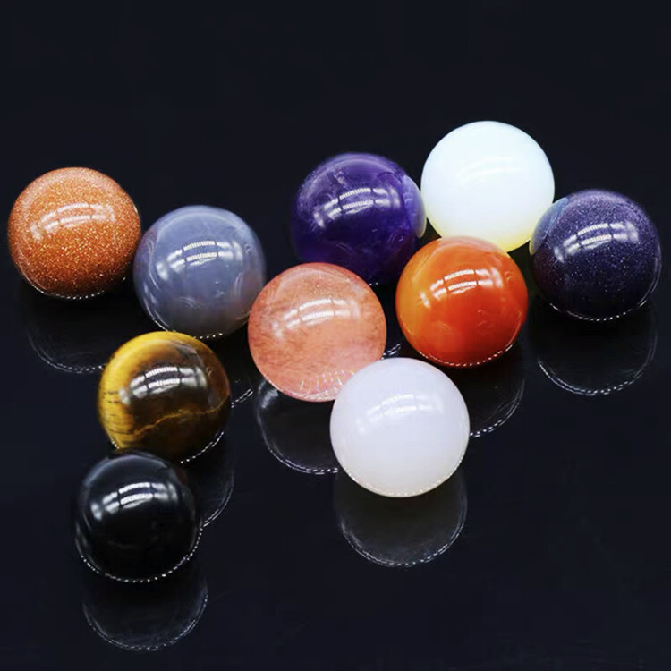 30Pcs 10MM Natural Gemstone No Holes Ball Bead Round Beads For Jewelry Making