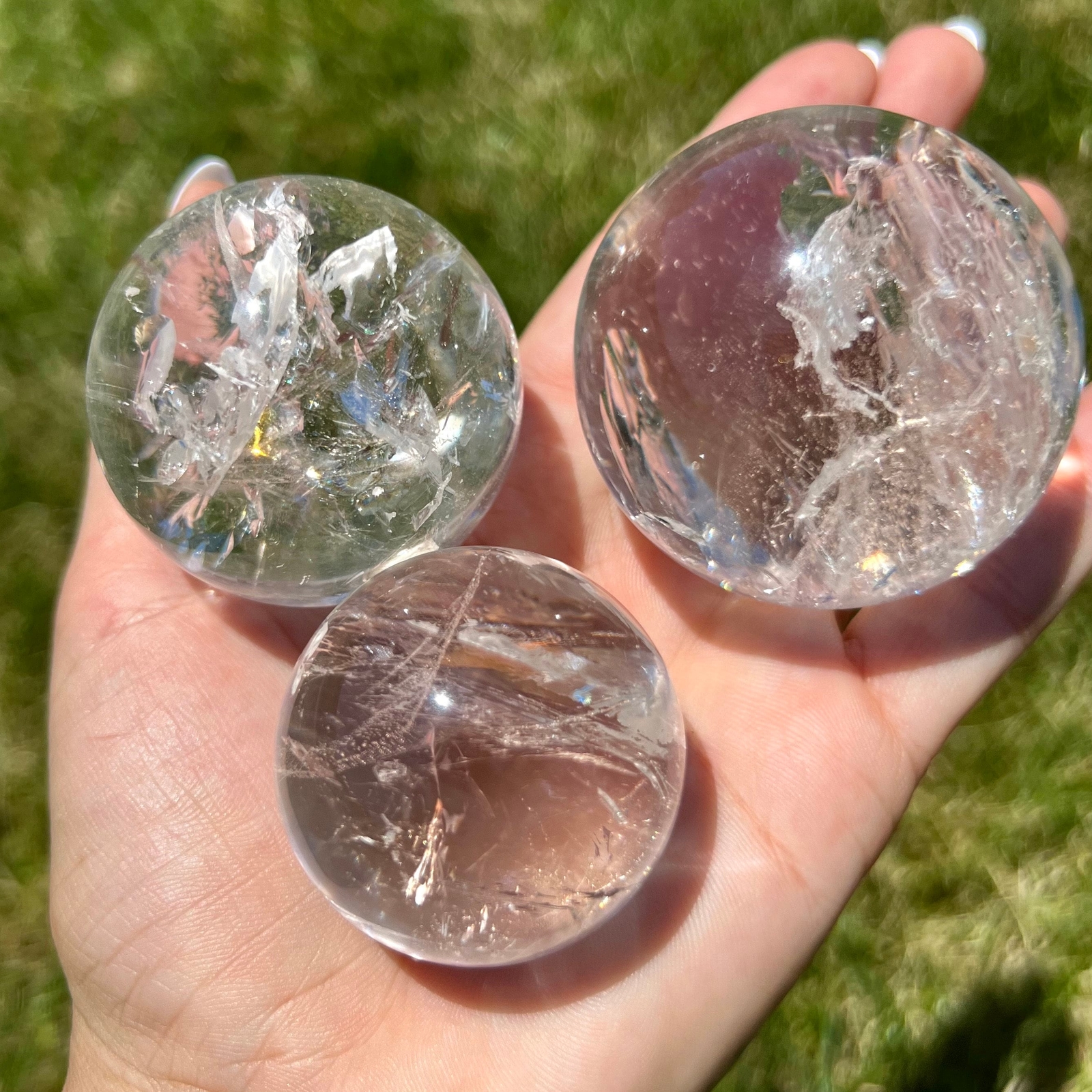 Clear Quartz Sphere (Grade A) Crystal Ball, Natural Clear Quartz from Brazil