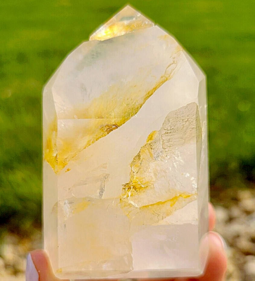 High Quality Golden Healer Crystal Tower Free Form Point Gemstone Mineral Chakra