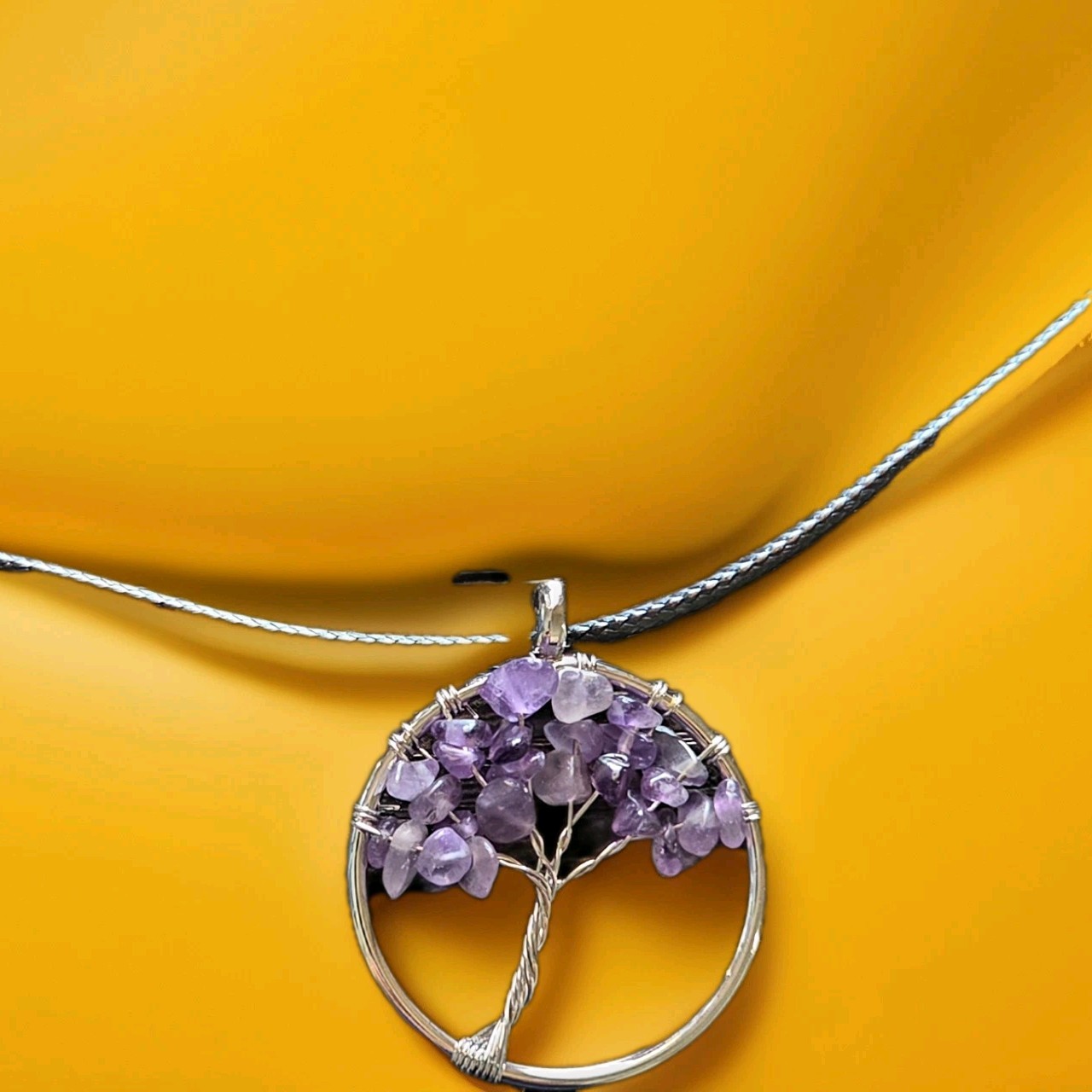 Amethyst Tree of Life Necklace – Lilac/Purple/Clear