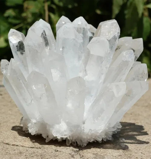 720G Genuine Clear Quartz Cluster Natural White Crystal Healing Home Art Decor