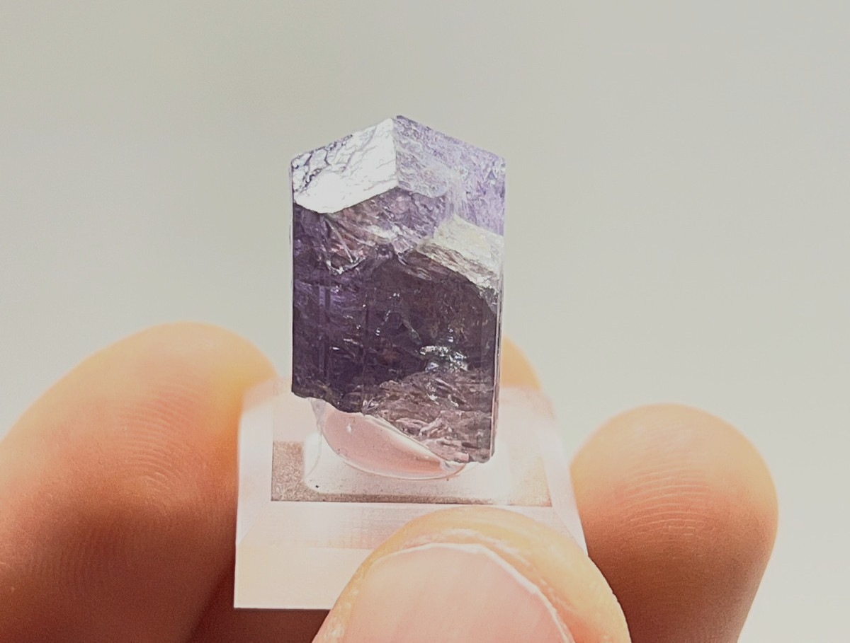 UV Reactive Purple SCAPOLITE Crystal *Gemmy* Mounted Thumbnail – Badakhshan