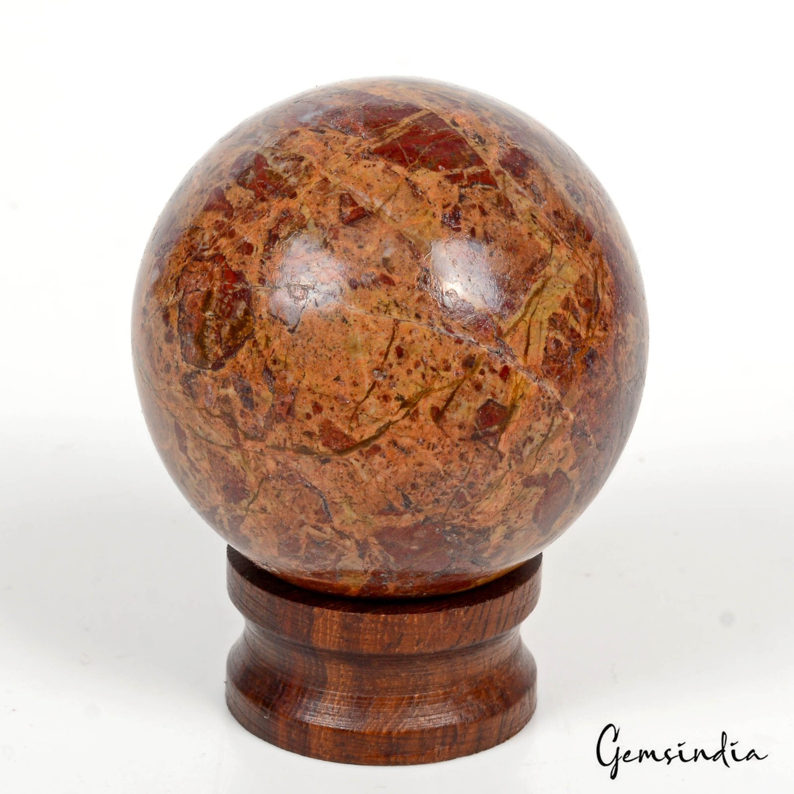 620 Ct Natural Yellow Brown Jasper Healing Crystal Sphere Gemstone With Stand