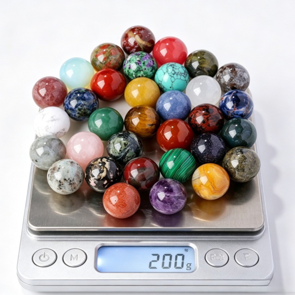 Natural Mixed Crystal Sphere Balls Reiki Healing Stone Decoration Meditation200g