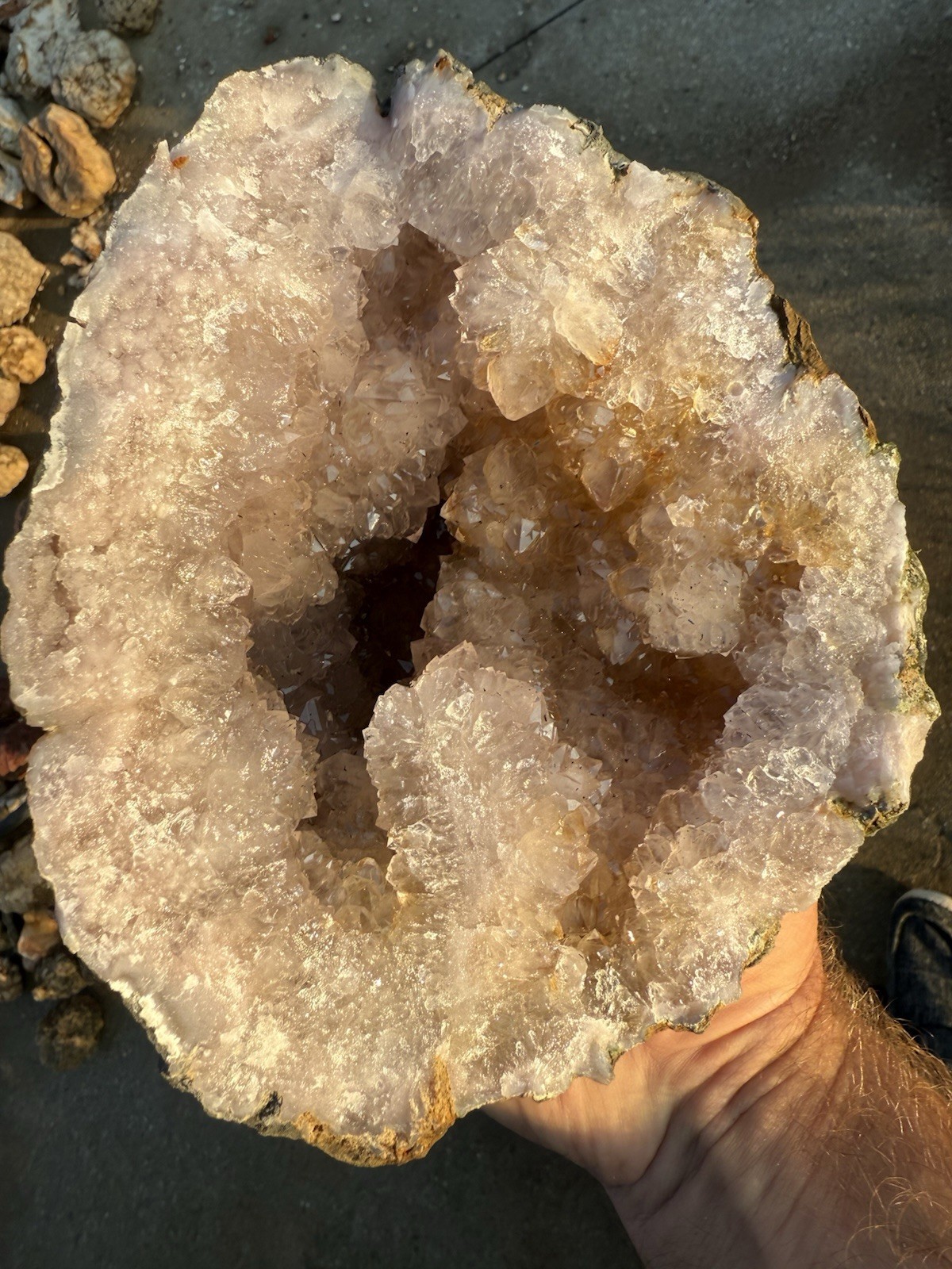 Rare Indiana Amethyst Geode Light Lilac Purple Ametrine 13,920 Carats Natural