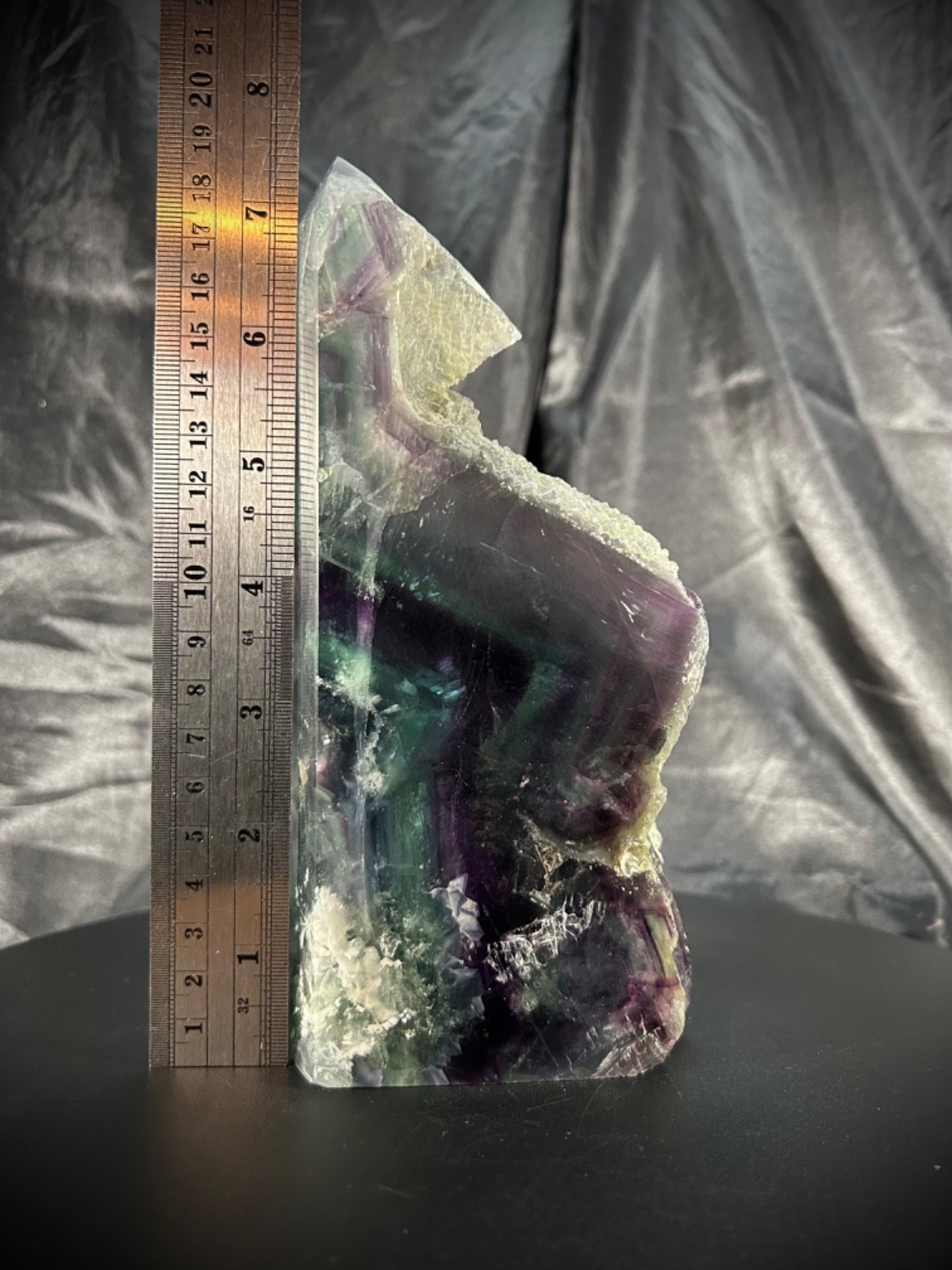 7.5″ Rainbow Fluorite 4 Polished side/1 Raw Side Tower Freeform 2lb 8.7oz