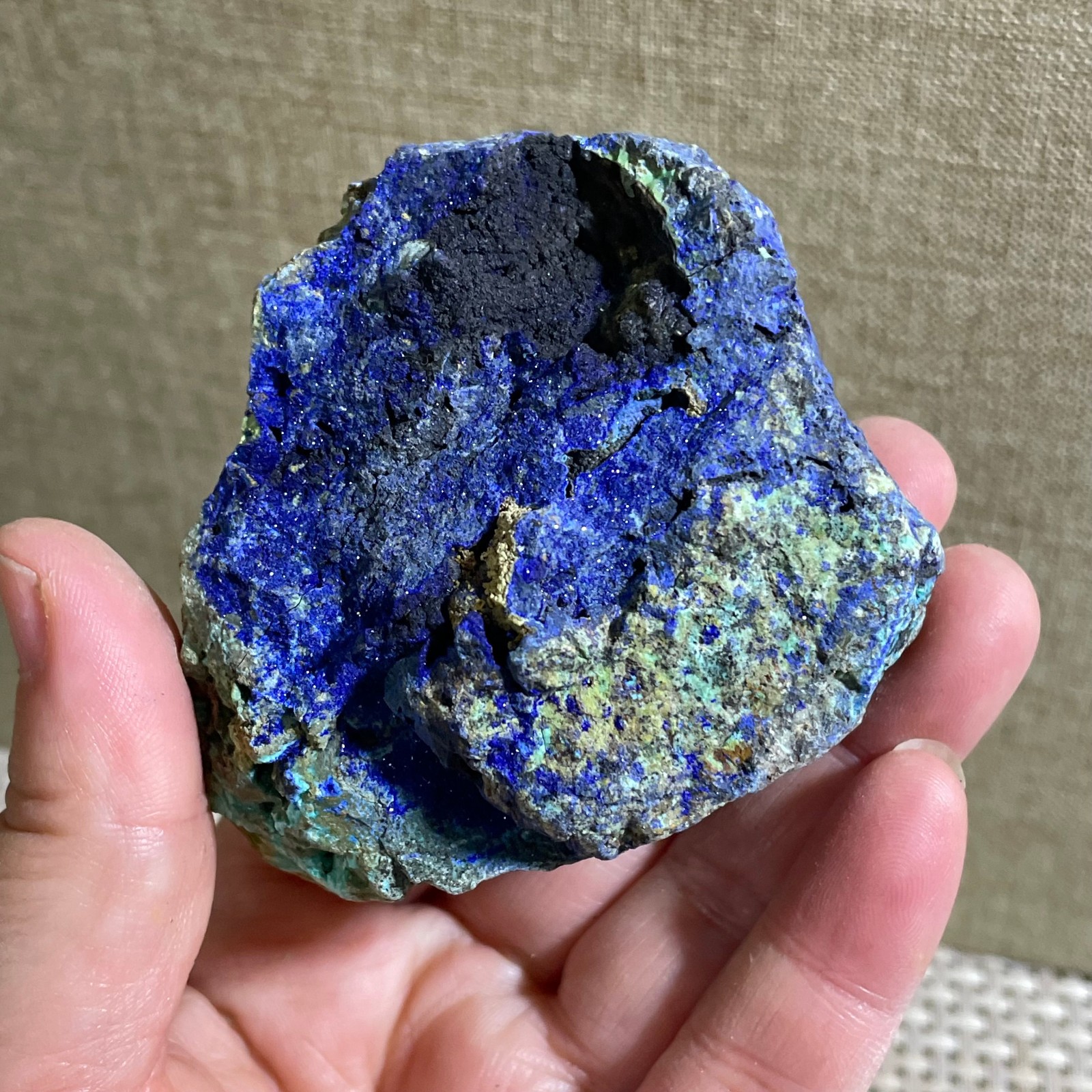 Restoration of Blue Copper Ore Quartz Mineral Samples 149g