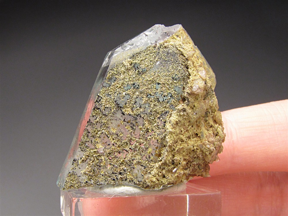 Pale Blue Ajoite in Quartz Crystals, Messina Mine, South Africa