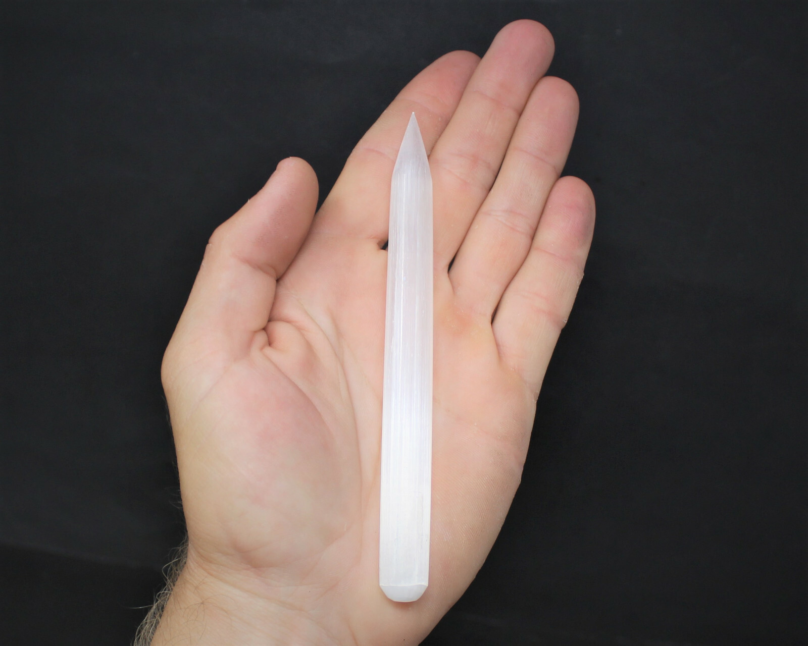 White Selenite Wand 6″ (Selenite Pencil, Crystal Healing, Polished Selenite)