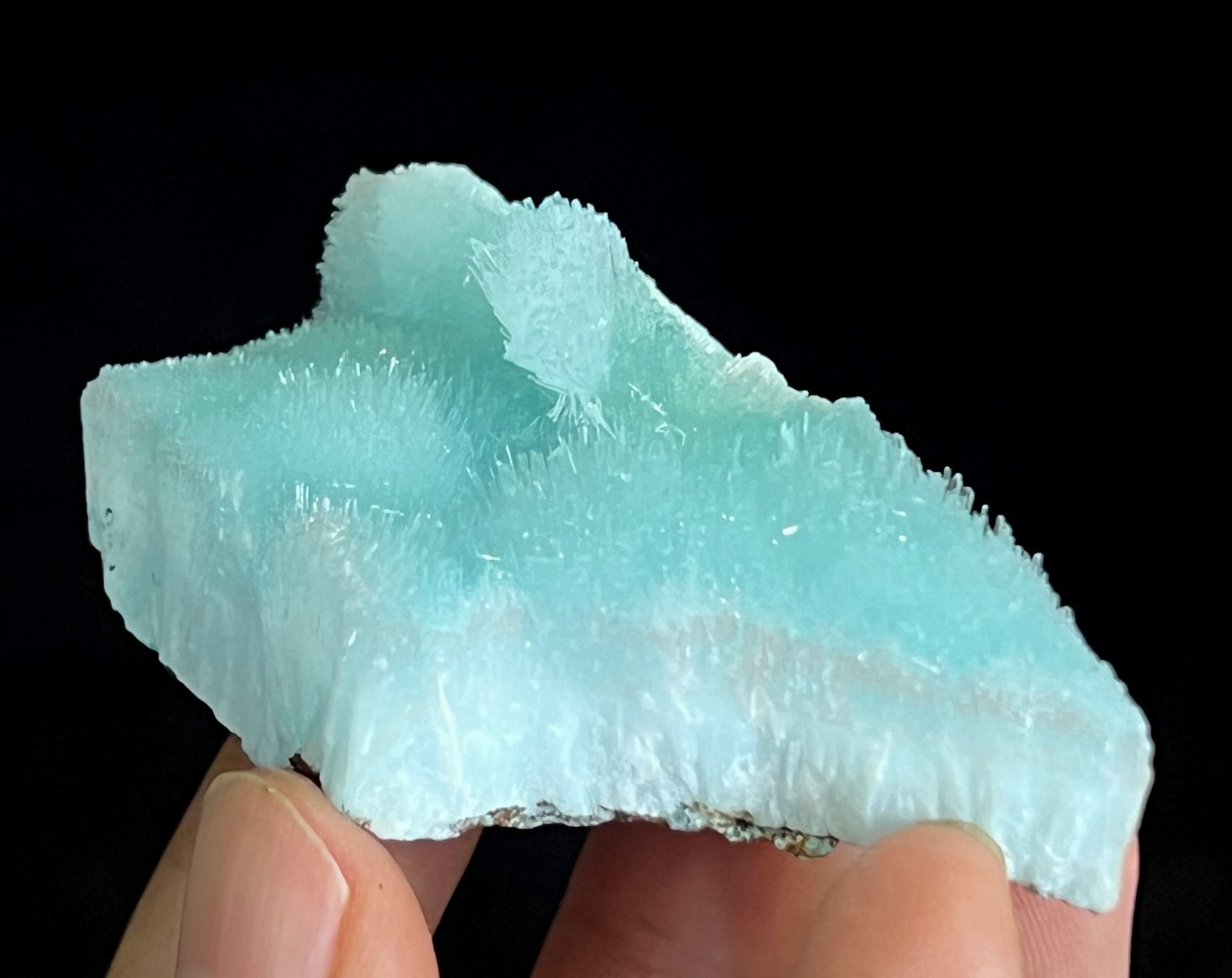 66mm Sparkling Iceberg-like Elegant Blue Aragonite , Natural Mineral Specimen