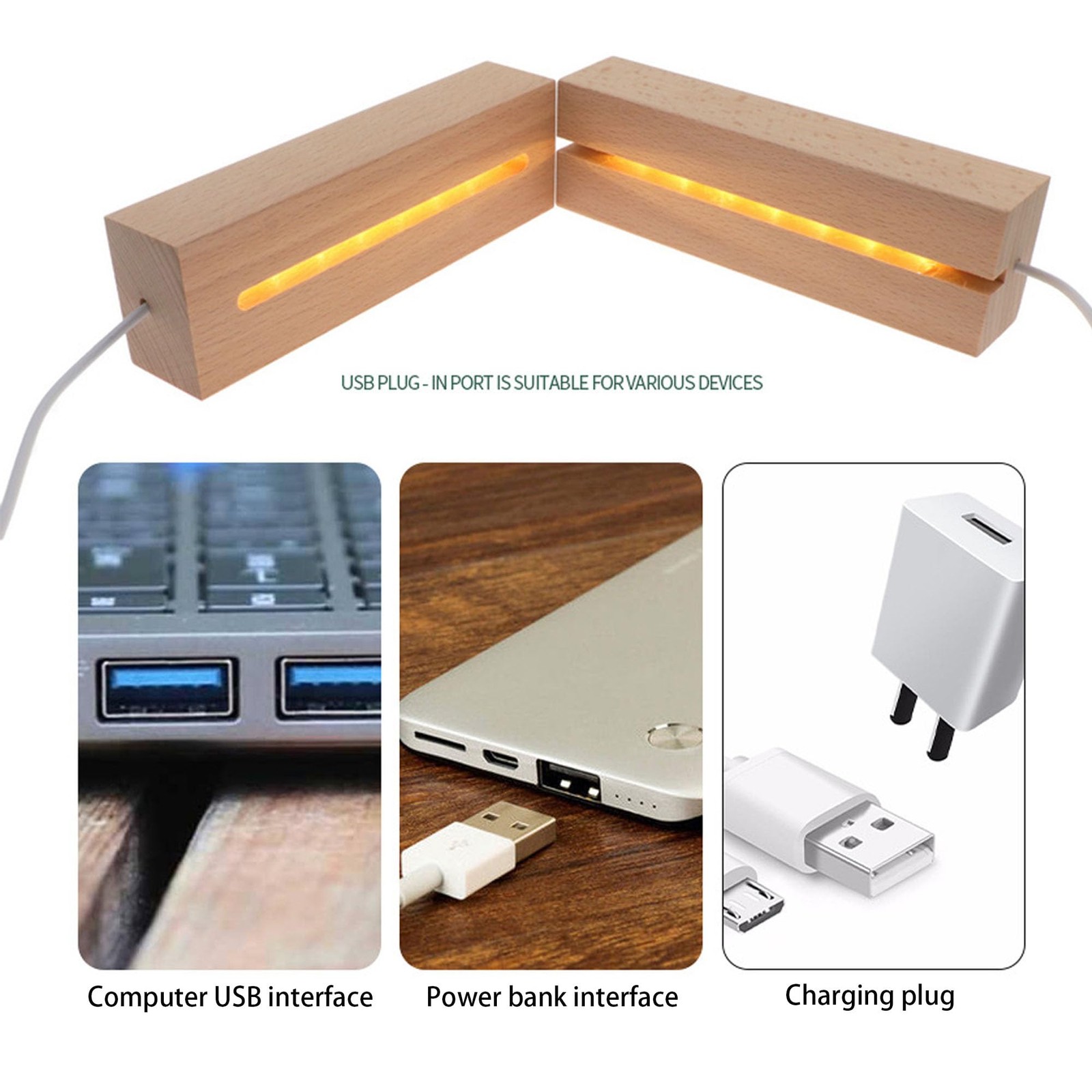6 inch Rectangle Display Pedestal, Warm Color Rectangle Led Lights Display Ba…