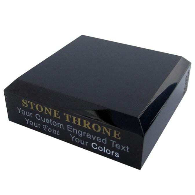 ENGRAVED Black Acrylic Display Stands Bases for Minerals, Crystals, Geodes, Ball
