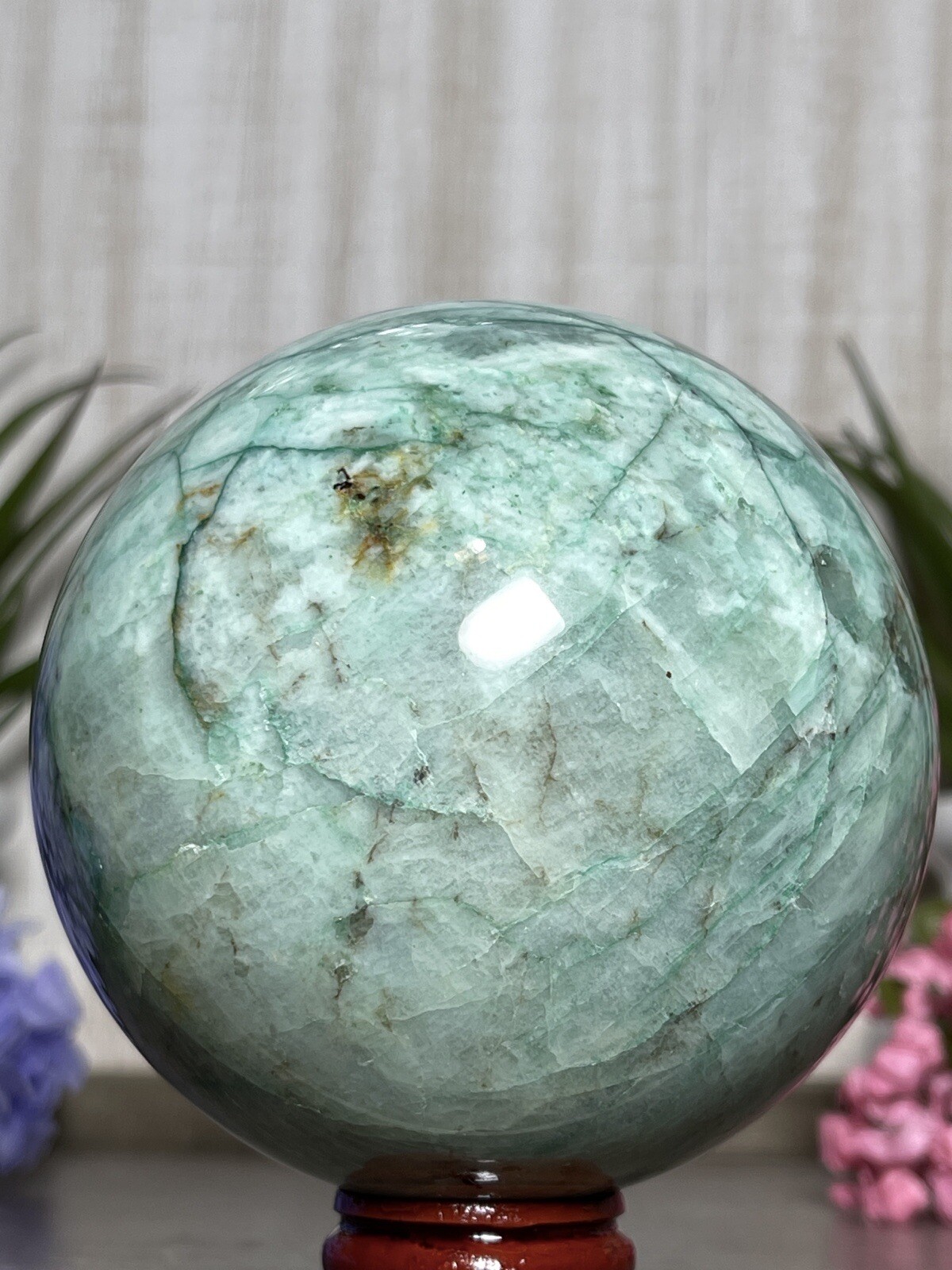 85mm MALACHITE CHRYSOCOLLA QUARTZ SPHERE -Green Crystal Mineral Phoenix Quattro