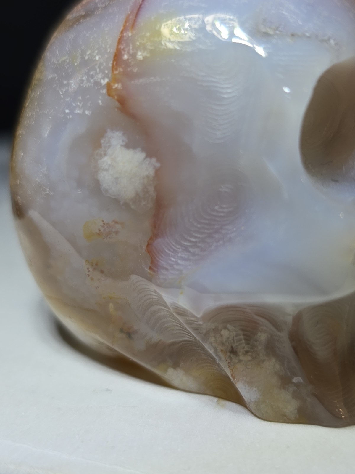 Flower Agate Skull 4.5 Oz. 126g 2″ X 1.75 “