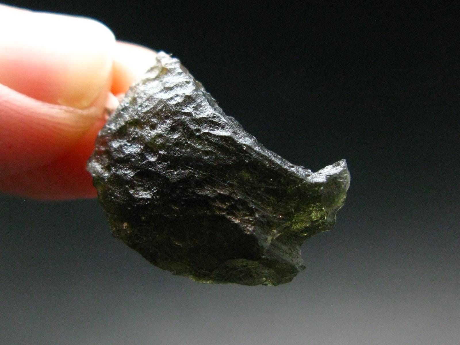 Moldavite Tektite Silver Pendant from Czech Republic – 1.0″ – 2.52 Grams