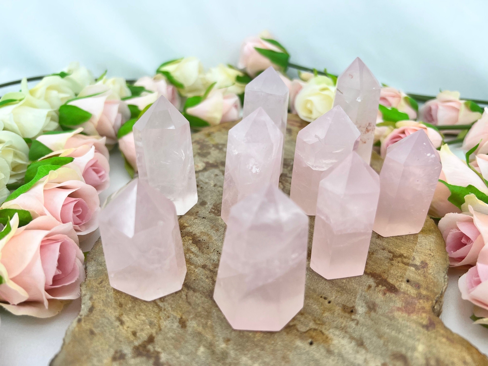 Rose quartz tower – rose quartz generator – rose quartz crystal tower –