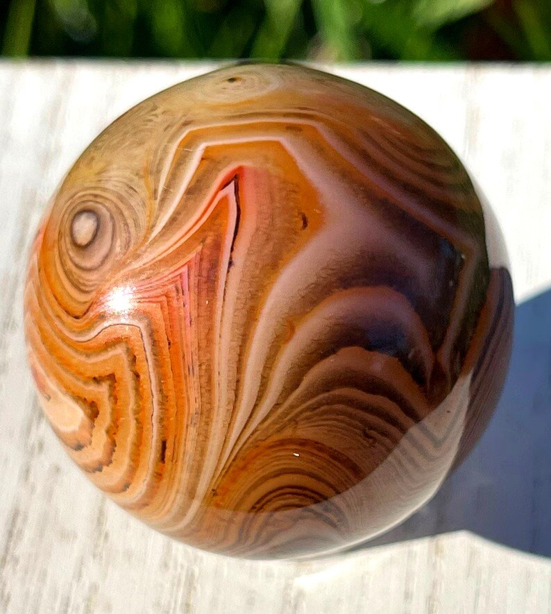 Sardonyx Sphere • Small Natural Crystal Ball Unique Stone Orb • Crystal Grids