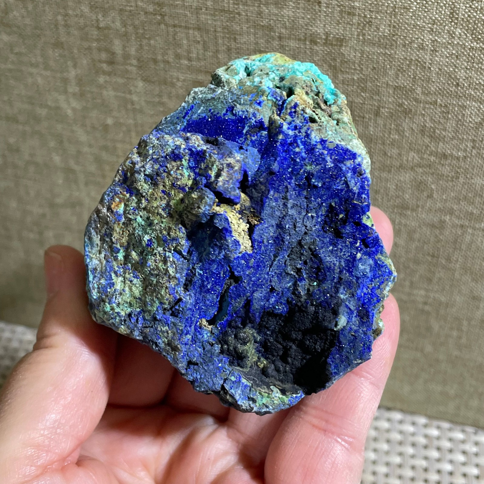 Restoration of Blue Copper Ore Quartz Mineral Samples 149g
