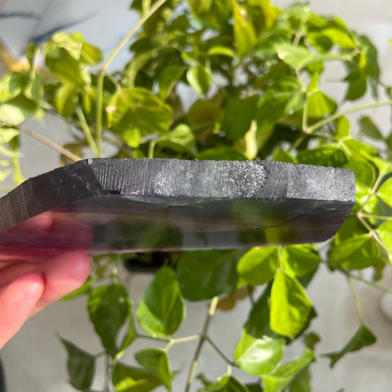 190g Rainbow Fluorite Stone Slab Slice Quartz Crystal Specimen Healing No Stand