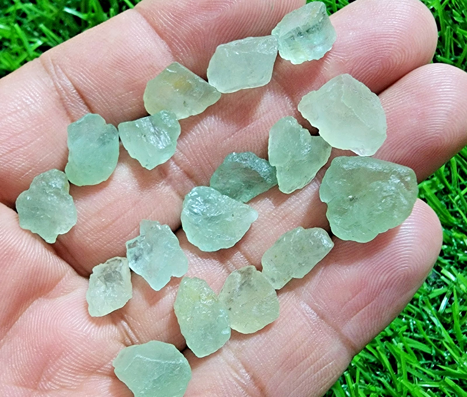 17 Pcs Aquamarine Loose Gemstones 8-13mm Natural Gem Stone Jewelry Supply
