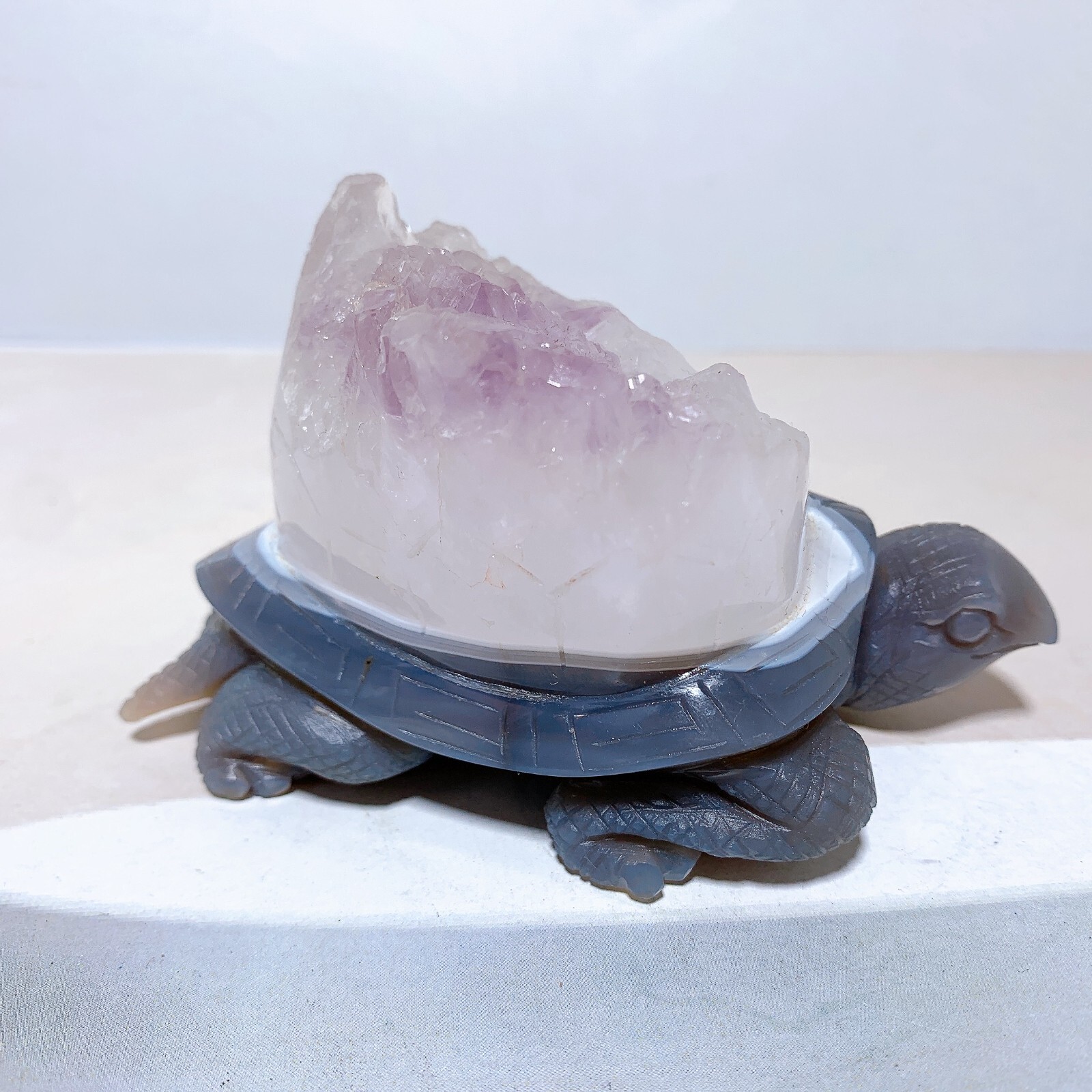 1pc Natural amethyst agate turtle Crystal turtle carving healing Home decora