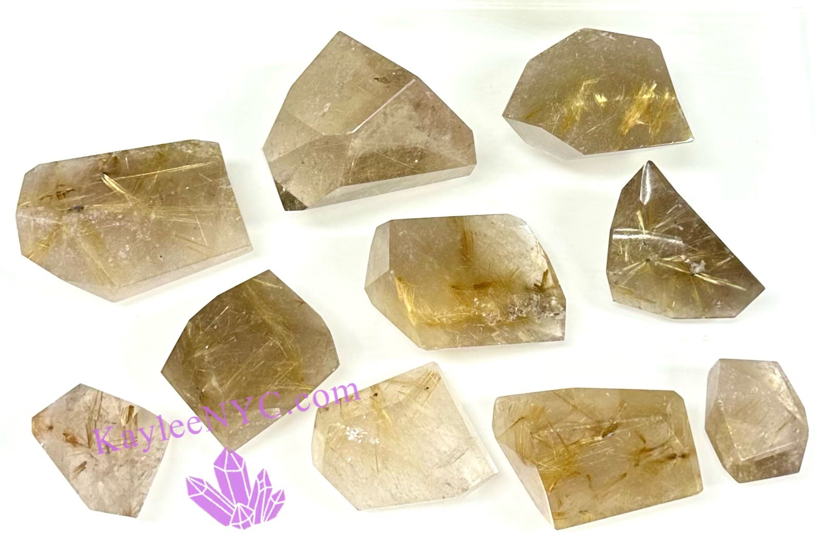 Wholesale Lot 10 PCs Natural Gold Rutilated Quartz Freeform Crystal