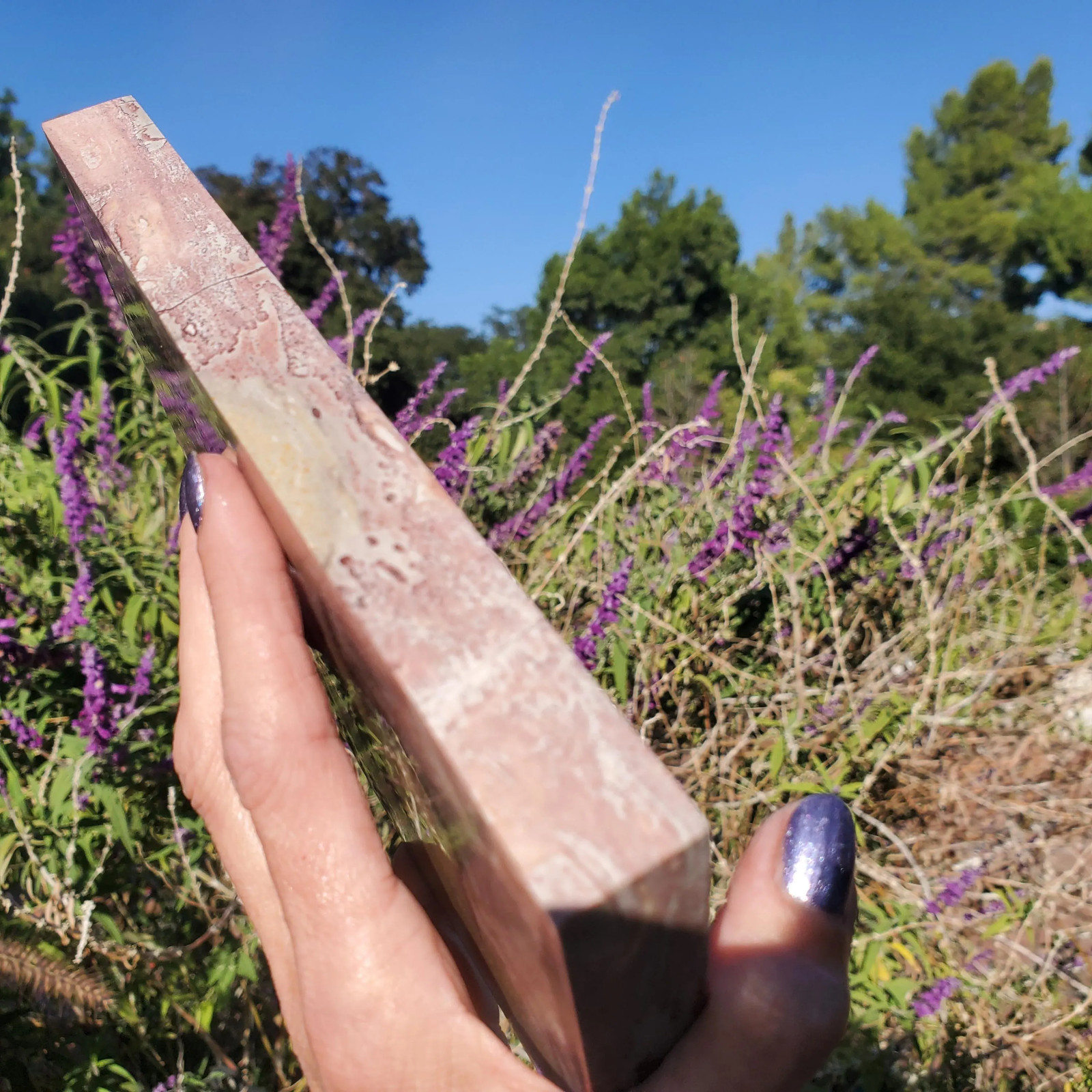 Picture Story Jasper Pastel Dendritic Display Crystal Tile Slab 947 grams